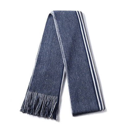 Mens Supersoft Luxury Knitted Scarves with tassels - Thin Stripes