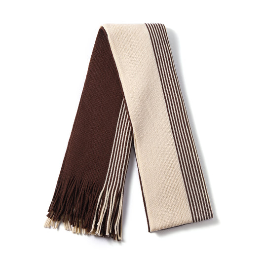 Mens Supersoft Luxury Knitted Scarves with tassels - Mid Thin Stripes