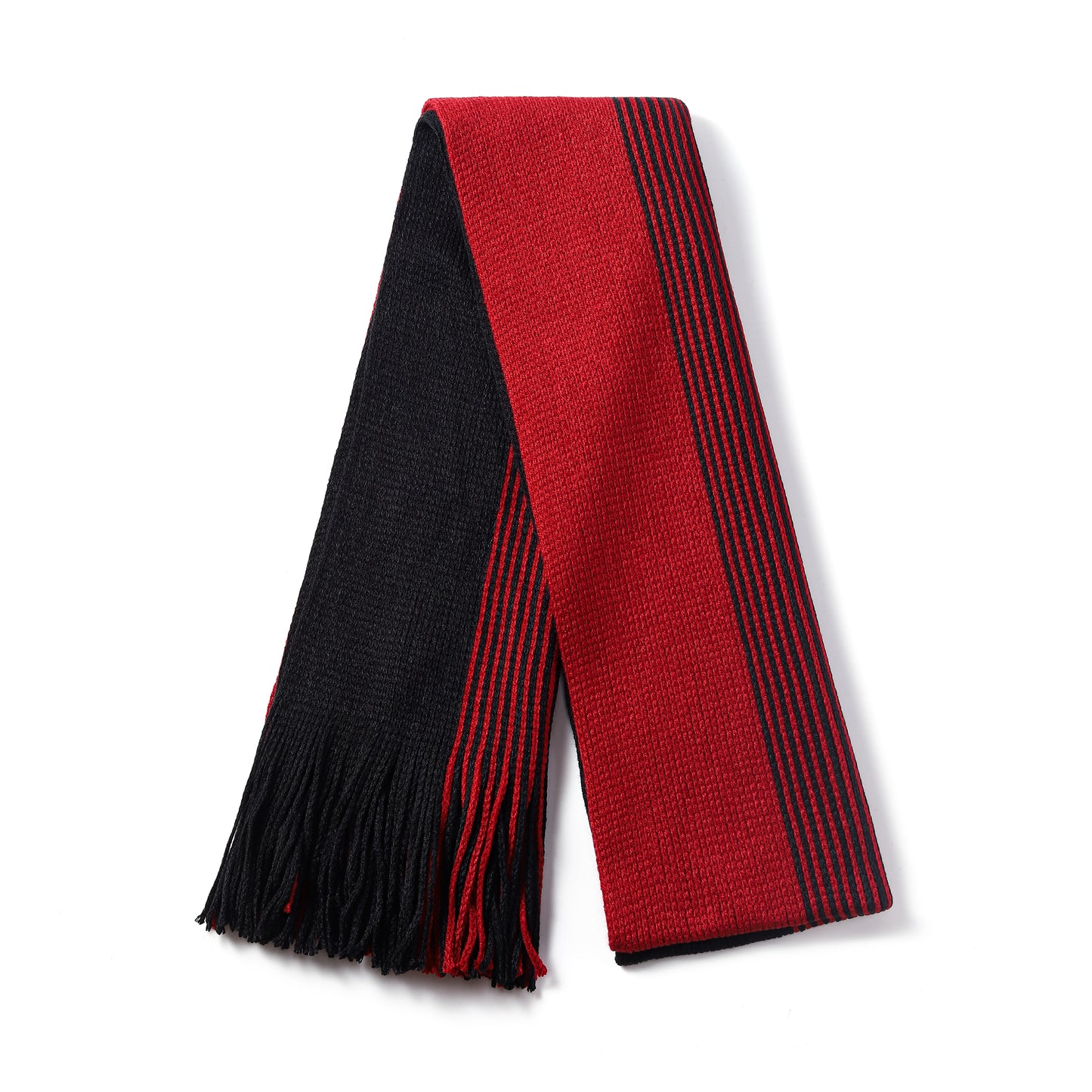 Mens Supersoft Luxury Knitted Scarves with tassels - Mid Thin Stripes