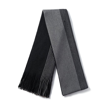 Mens Supersoft Luxury Knitted Scarves with tassels - Mid Thin Stripes
