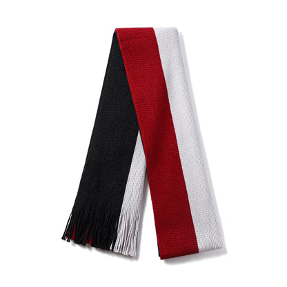 Mens Supersoft Luxury Knitted Scarves with tassels - Tri Stripes