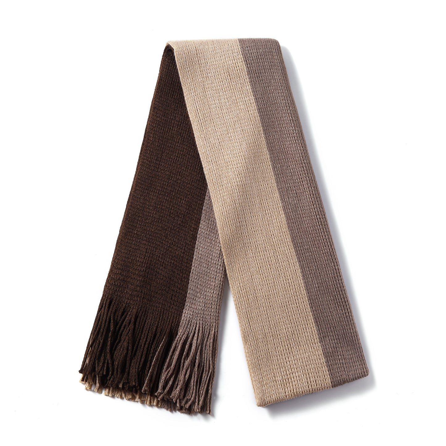 Mens Supersoft Luxury Knitted Scarves with tassels - Tri Stripes