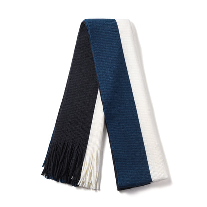 Mens Supersoft Luxury Knitted Scarves with tassels - Tri Stripes