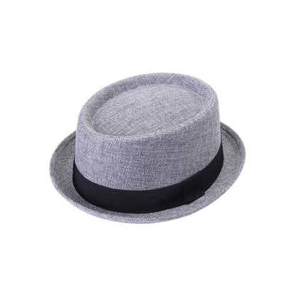 Classic Pork Pie Hat with Black Ribbon Band