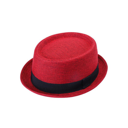 Classic Pork Pie Hat with Black Ribbon Band
