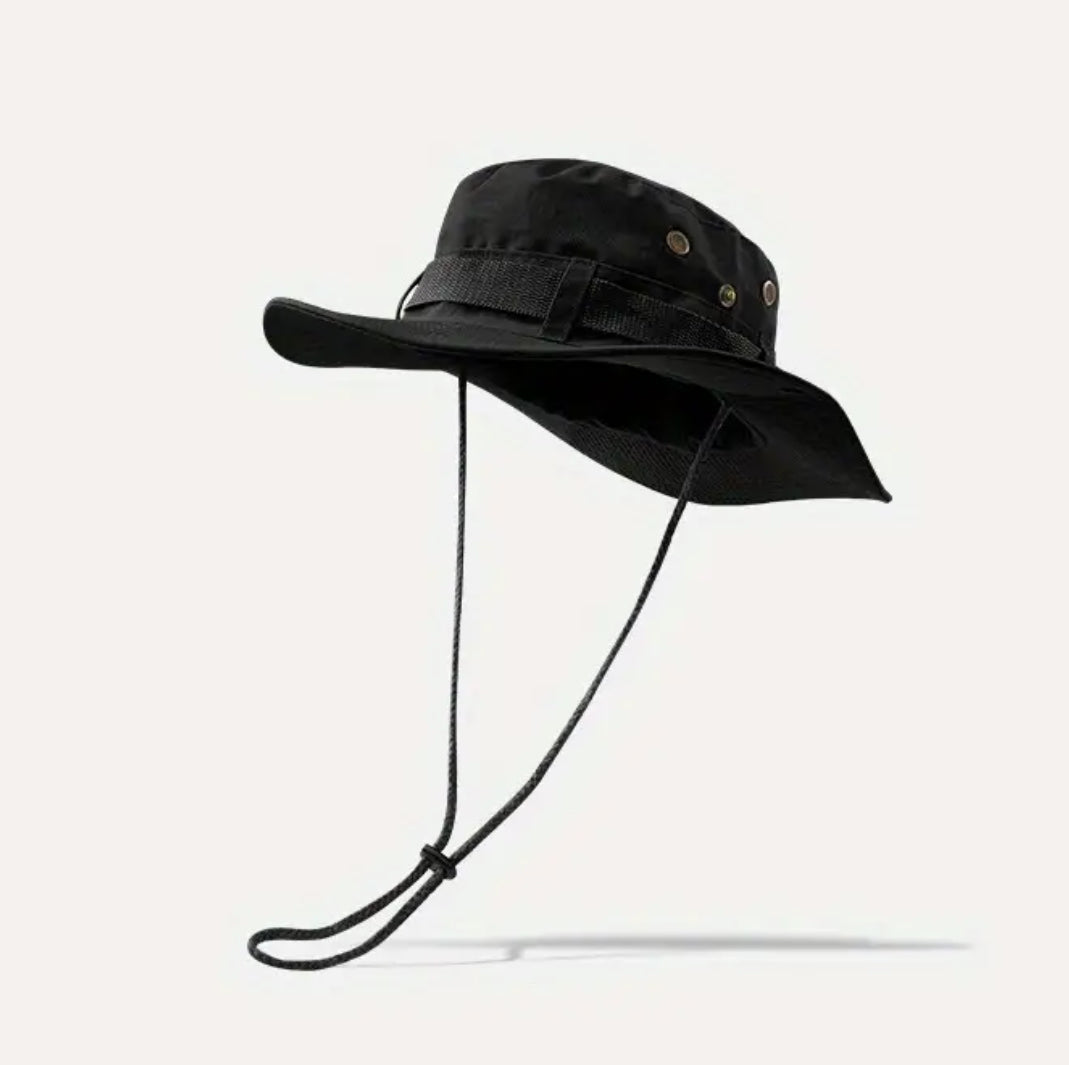 Unisex Black Boonie Fisherman Hat