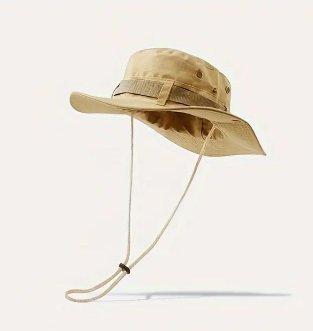 Unisex Olive Khaki Dark Beige Fisherman Hat