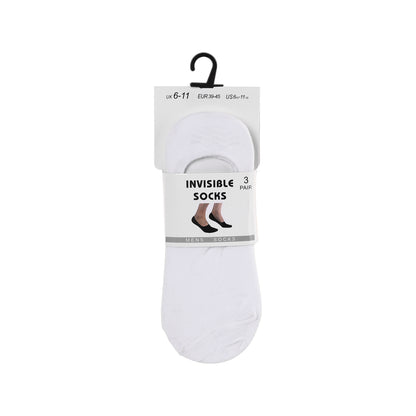 Mens No Show Socks - Plain White (12 Pairs)