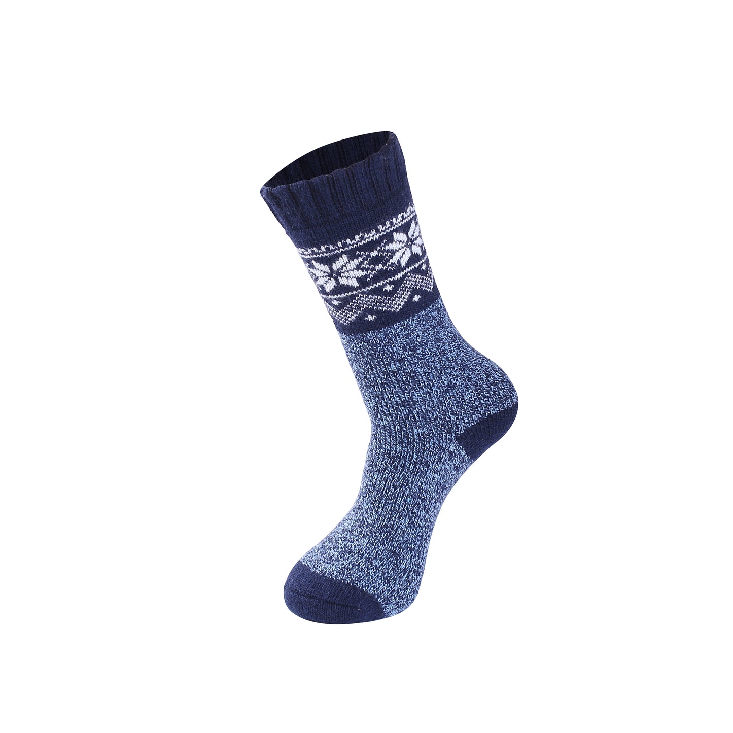 Mens Merino Lambs Wool Long Socks - Snowflake (12 Pairs)