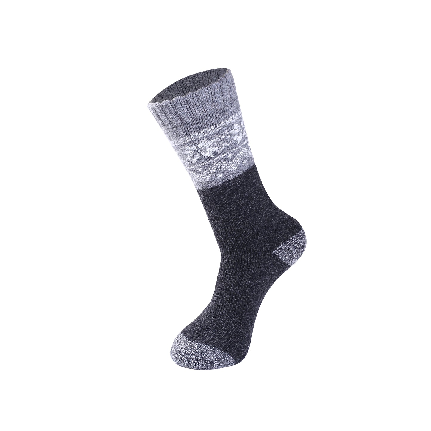 Mens Merino Lambs Wool Long Socks - Snowflake (12 Pairs)