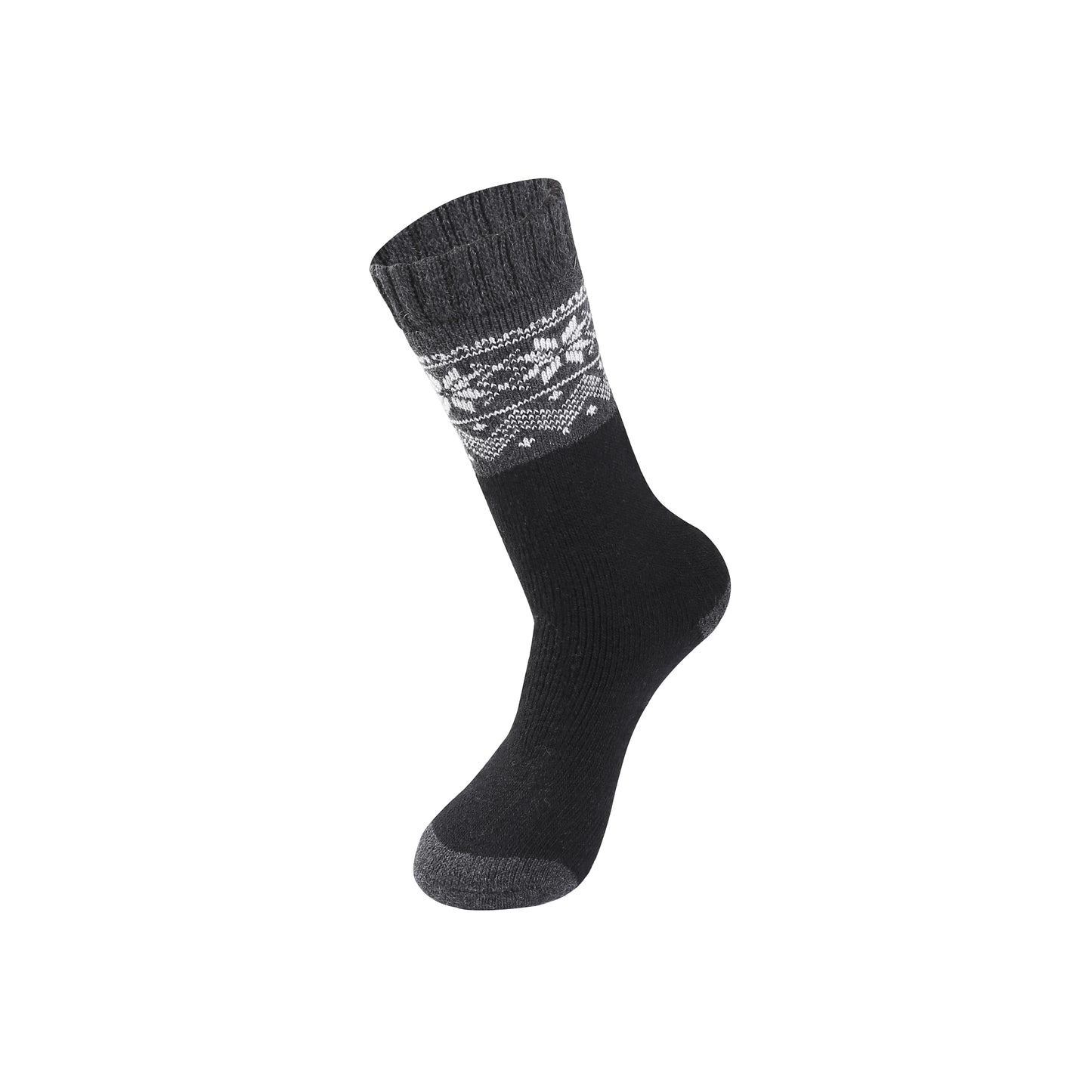Mens Merino Lambs Wool Long Socks - Snowflake (12 Pairs)