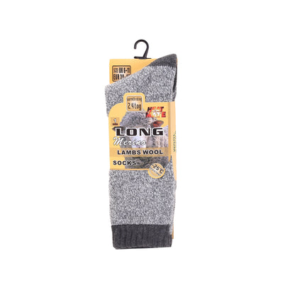 Mens Merino Lambs Wool Long Socks - Heathered (12 Pairs)
