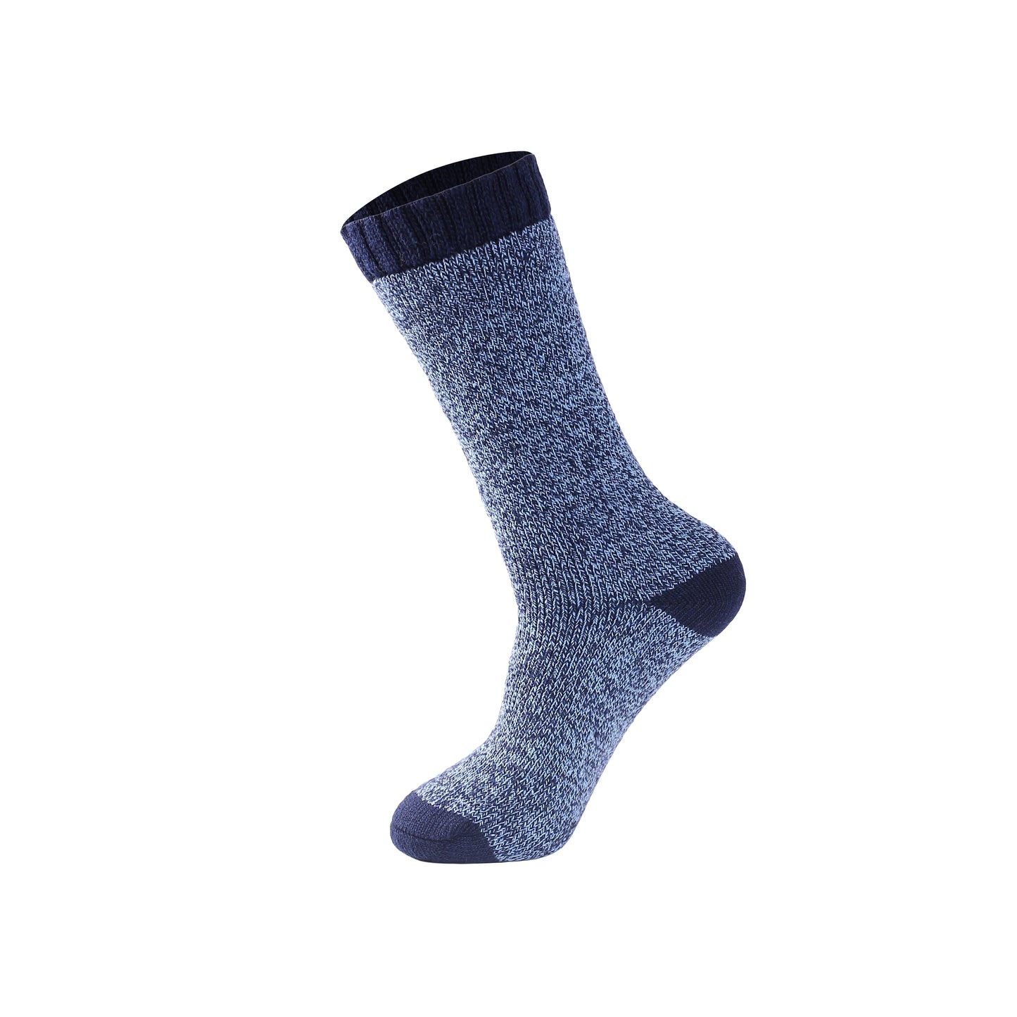 Mens Merino Lambs Wool Long Socks - Heathered (12 Pairs)