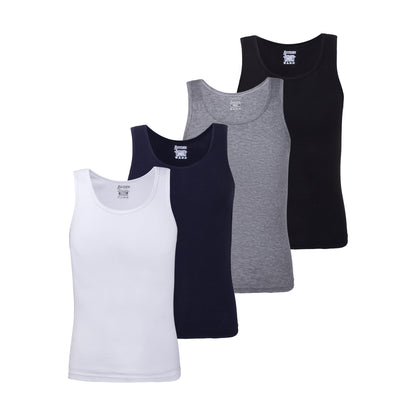 Mens Cotton Ribbed Vests - Assorted Colours