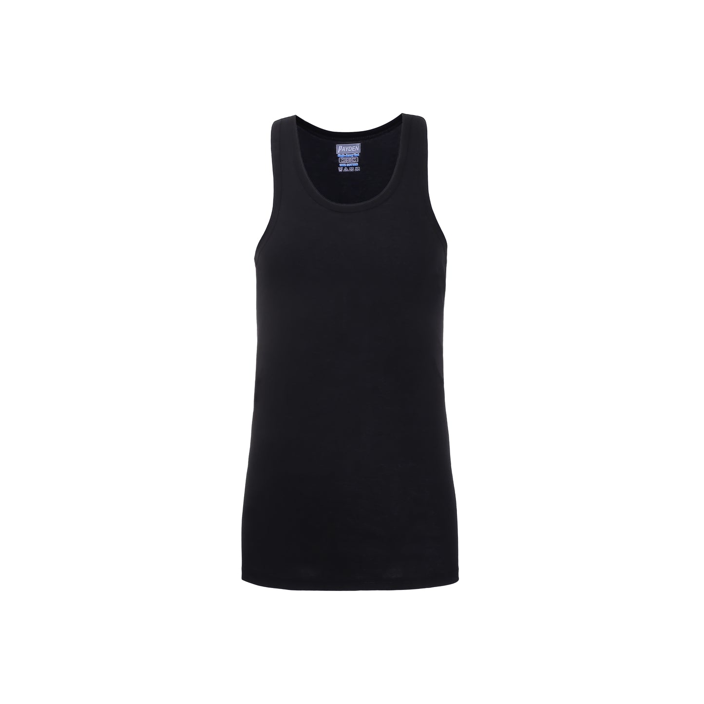 Mens Cotton Single Jersey Black Vests