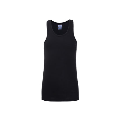 Mens Cotton Single Jersey Black Vests