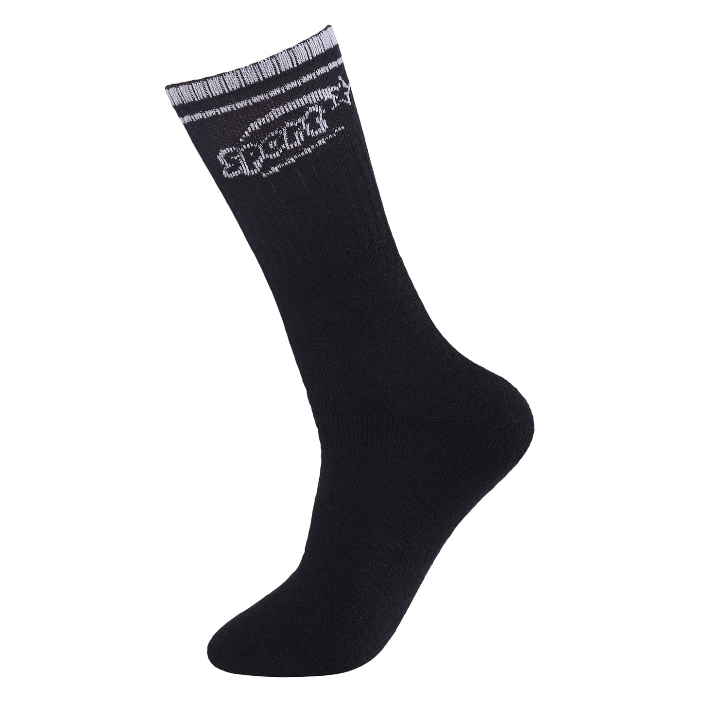 Mens 5 Pair Pair Sport Socks - Black/ Sport Cuff (30 Pairs)