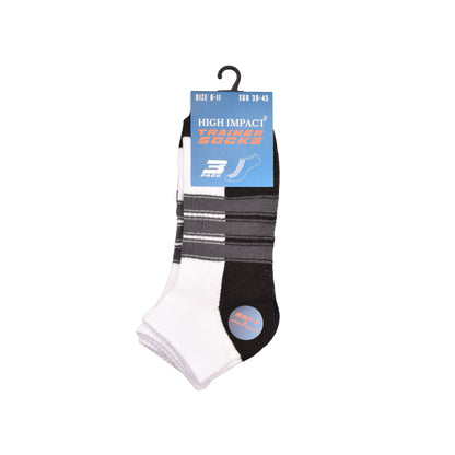 Mens Trainer Socks - Multi Stripe Pattern (12 Pairs)