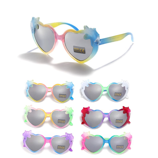 Kids Heart Shaped Sunglasses - (12 Units)
