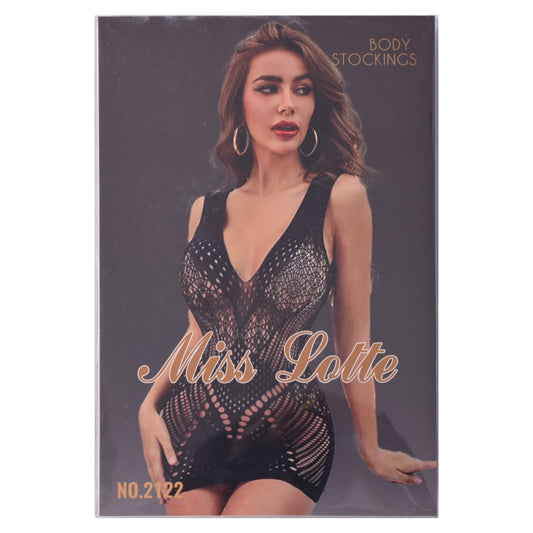 Geometric Open-Knit Mini Dress Fishnet Bodystocking