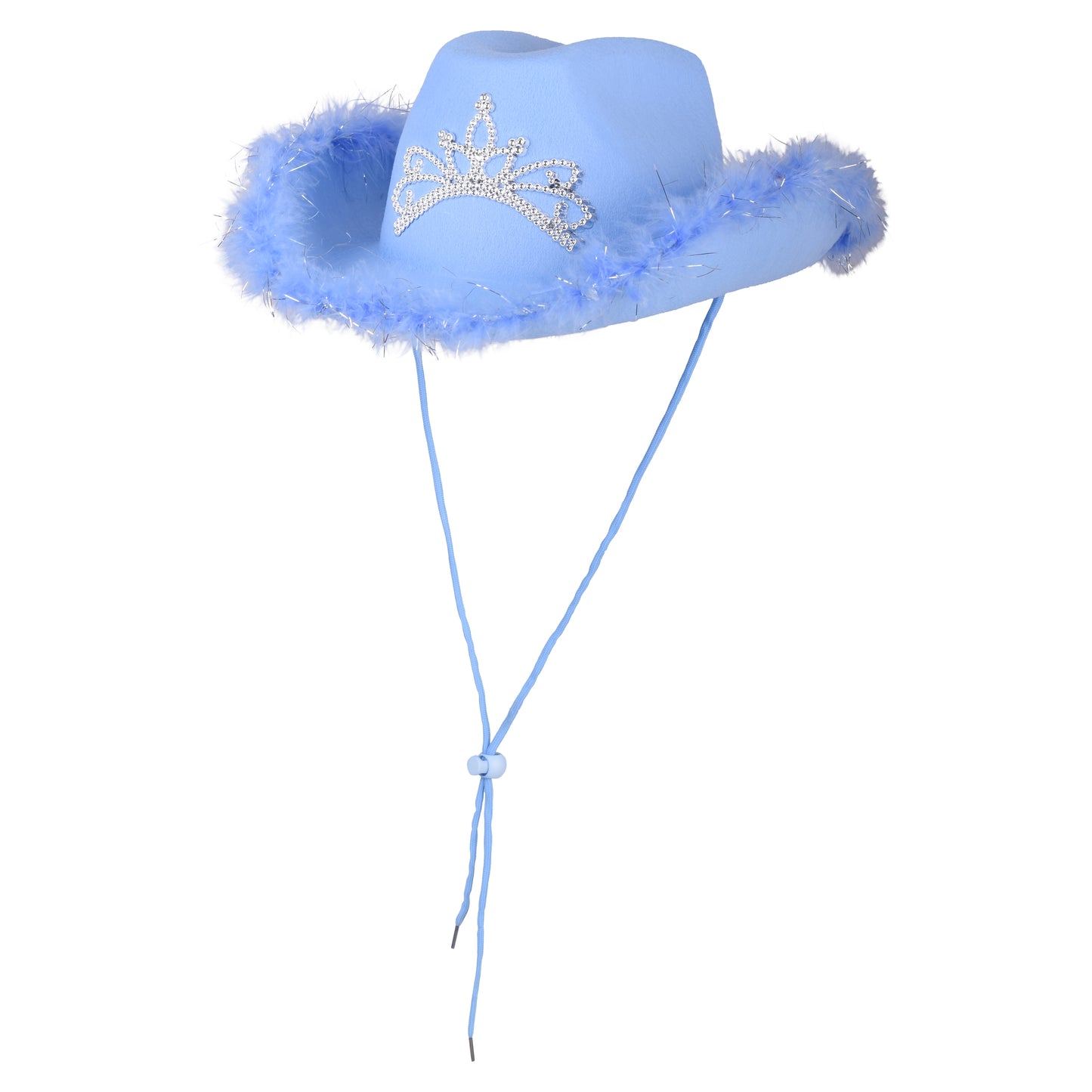 Light Up Feather Trimmed Cowboy Hats with Crown