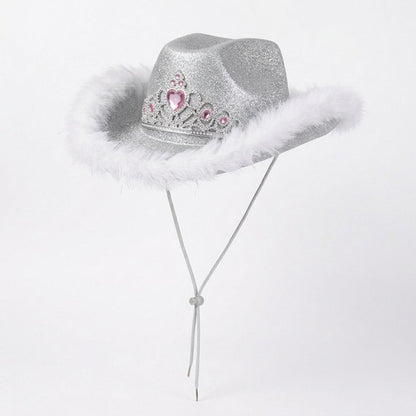 Tiara Feather Cowboy Hat – Assorted Colours