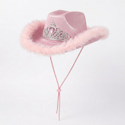 Tiara Feather Cowboy Hat – Assorted Colours