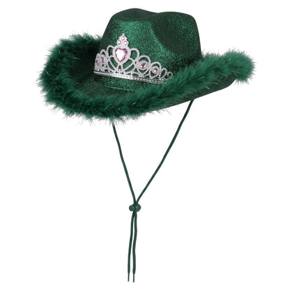 Tiara Feather Cowboy Hat – Assorted Colours