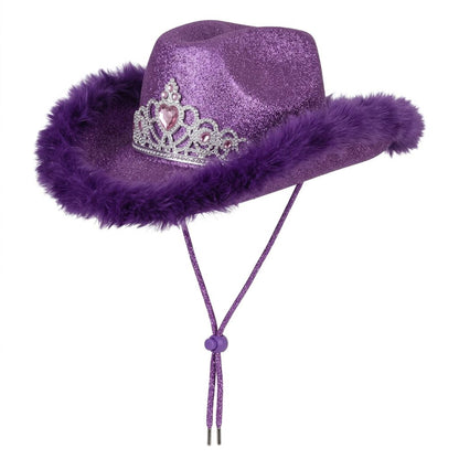 Tiara Feather Cowboy Hat – Assorted Colours