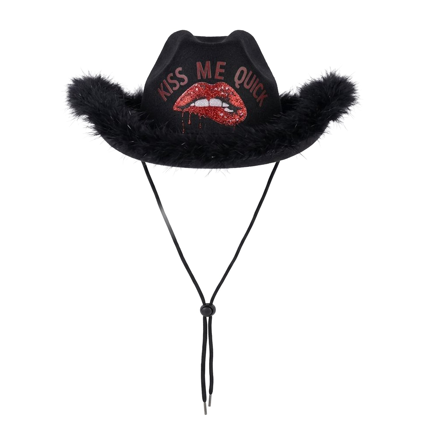 Kiss Me Quick Feather Cowboy Hat