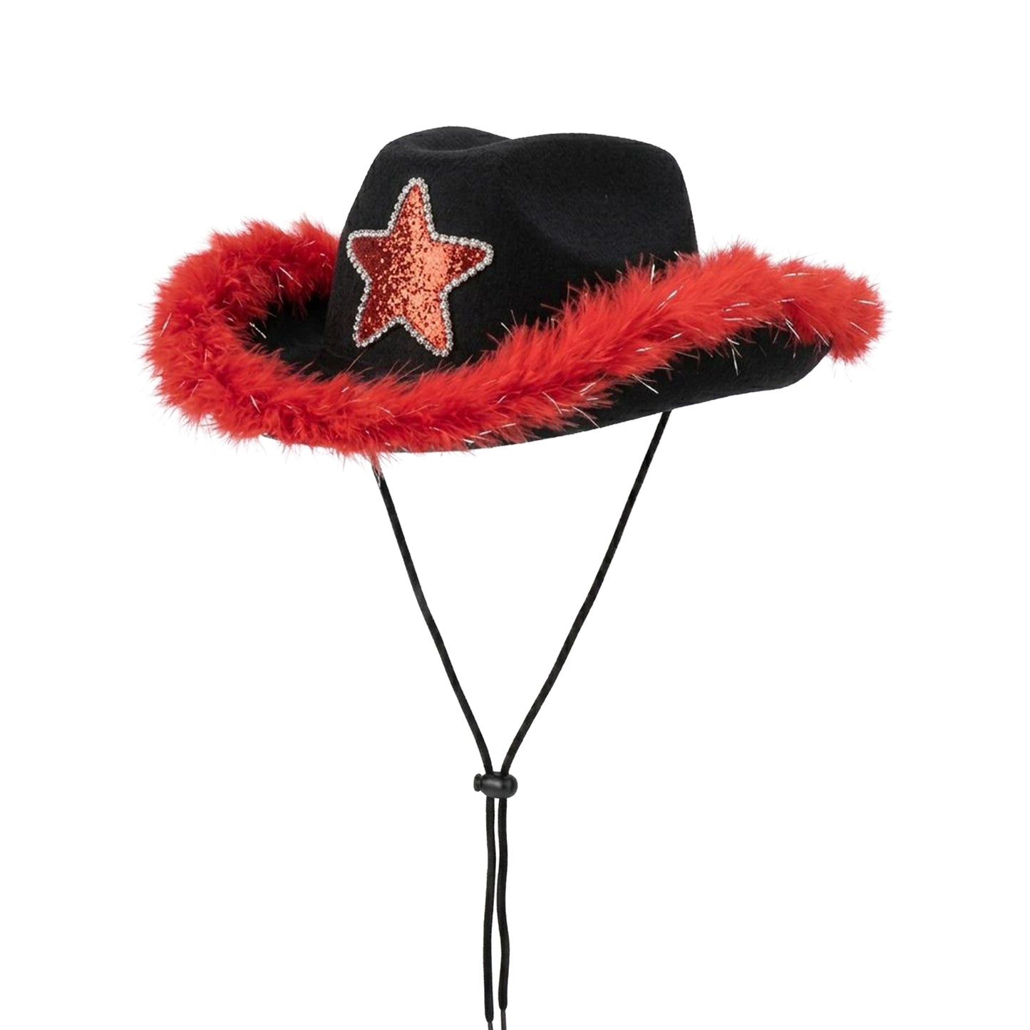 Sequin Star Feather Cowboy Hat – Assorted Colours