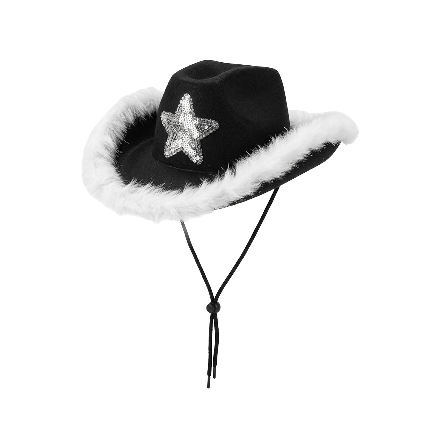 Sequin Star Feather Cowboy Hat – Assorted Colours