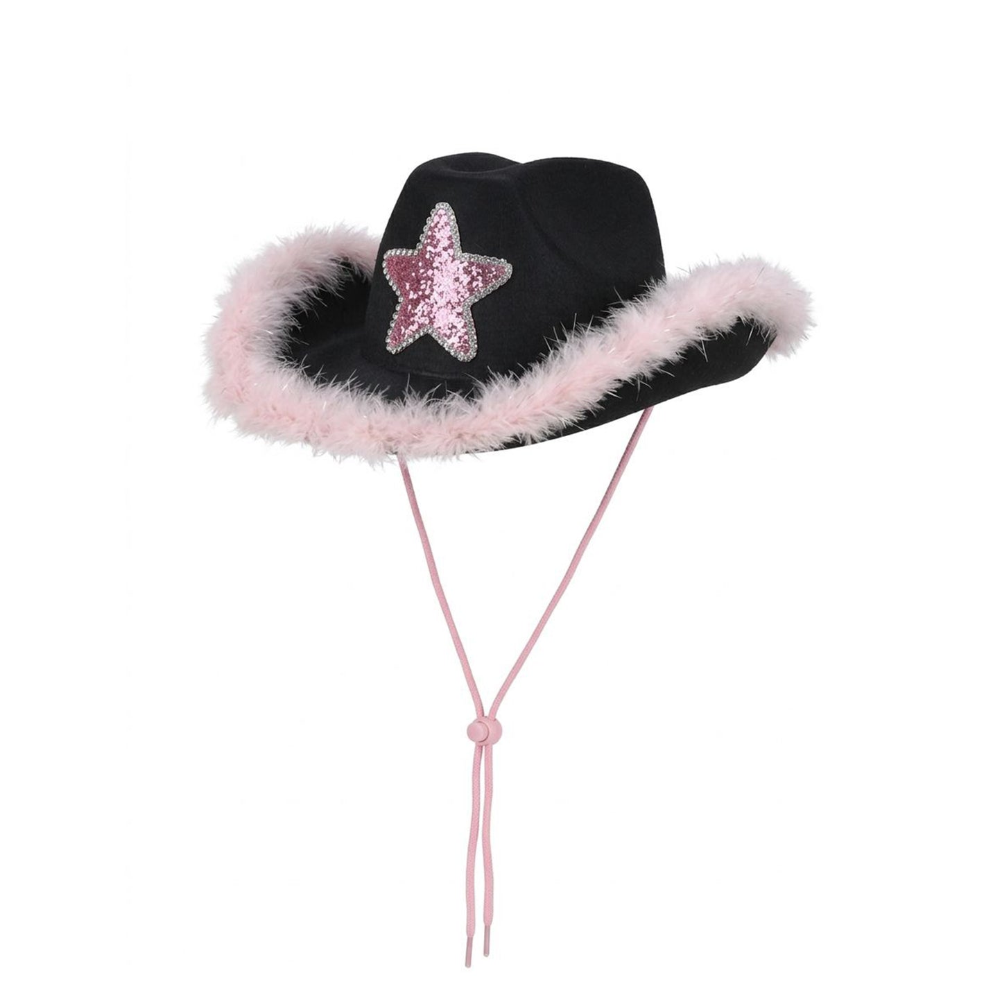 Sequin Star Feather Cowboy Hat – Assorted Colours