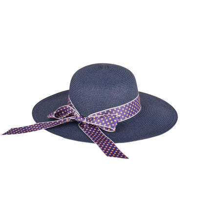 Ladies Elegant Wide-Brim Polka Dot Sun Hat- LHT-19