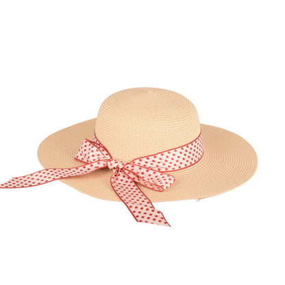 Ladies Elegant Wide-Brim Polka Dot Sun Hat- LHT-19