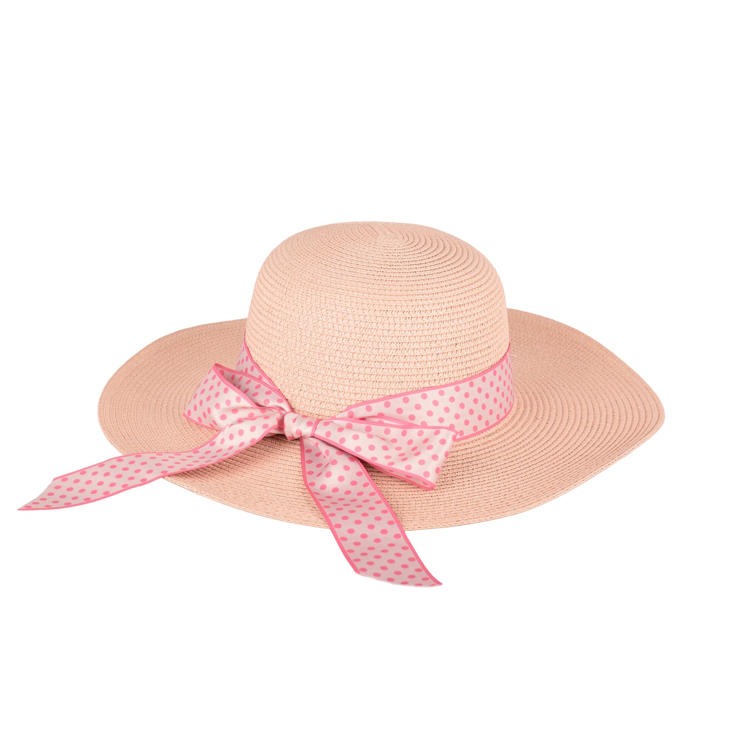 Ladies Elegant Wide-Brim Polka Dot Sun Hat- LHT-19