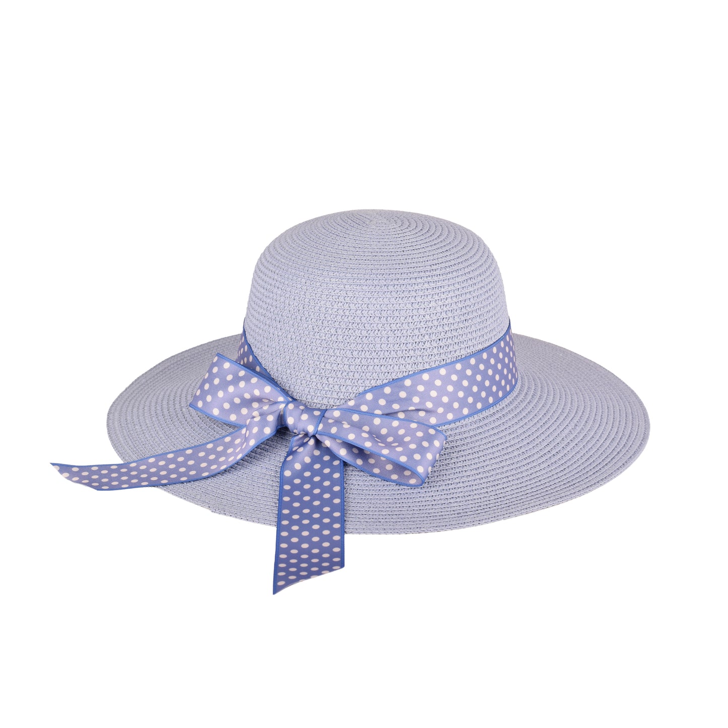 Ladies Elegant Wide-Brim Polka Dot Sun Hat- LHT-19