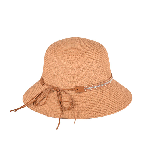 Ladies Elegant Cloche Hat with Diamante Tie Band – LHT-20