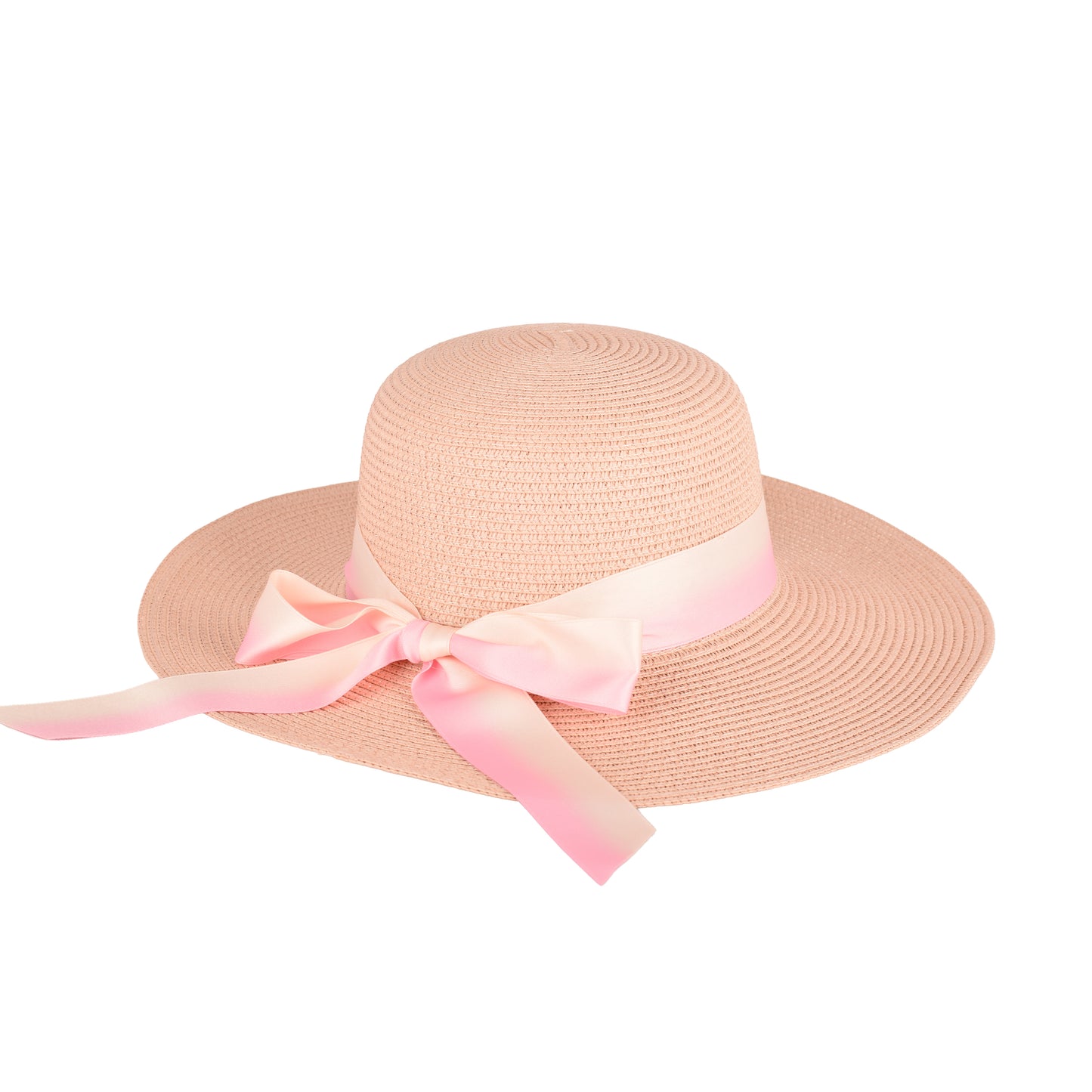 Ladies Elegant Wide-Brim Sun Hat With Ribbon Bow- LHT-28