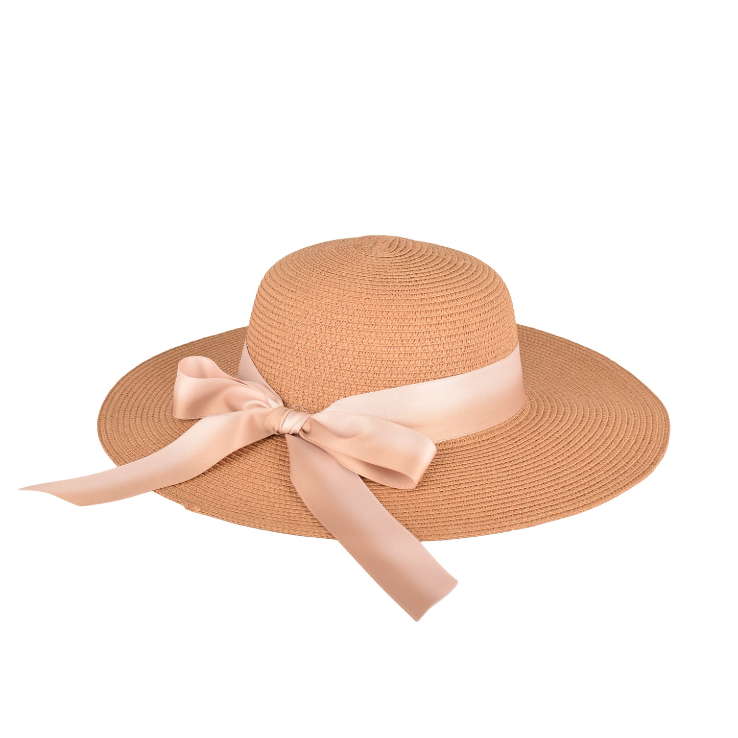 Ladies Elegant Wide-Brim Sun Hat With Ribbon Bow- LHT-28