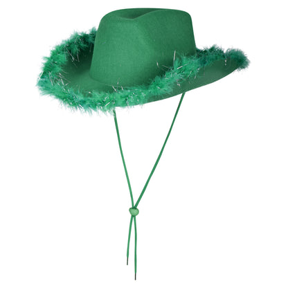 Feather Trimmed Plain Cowboy Hats