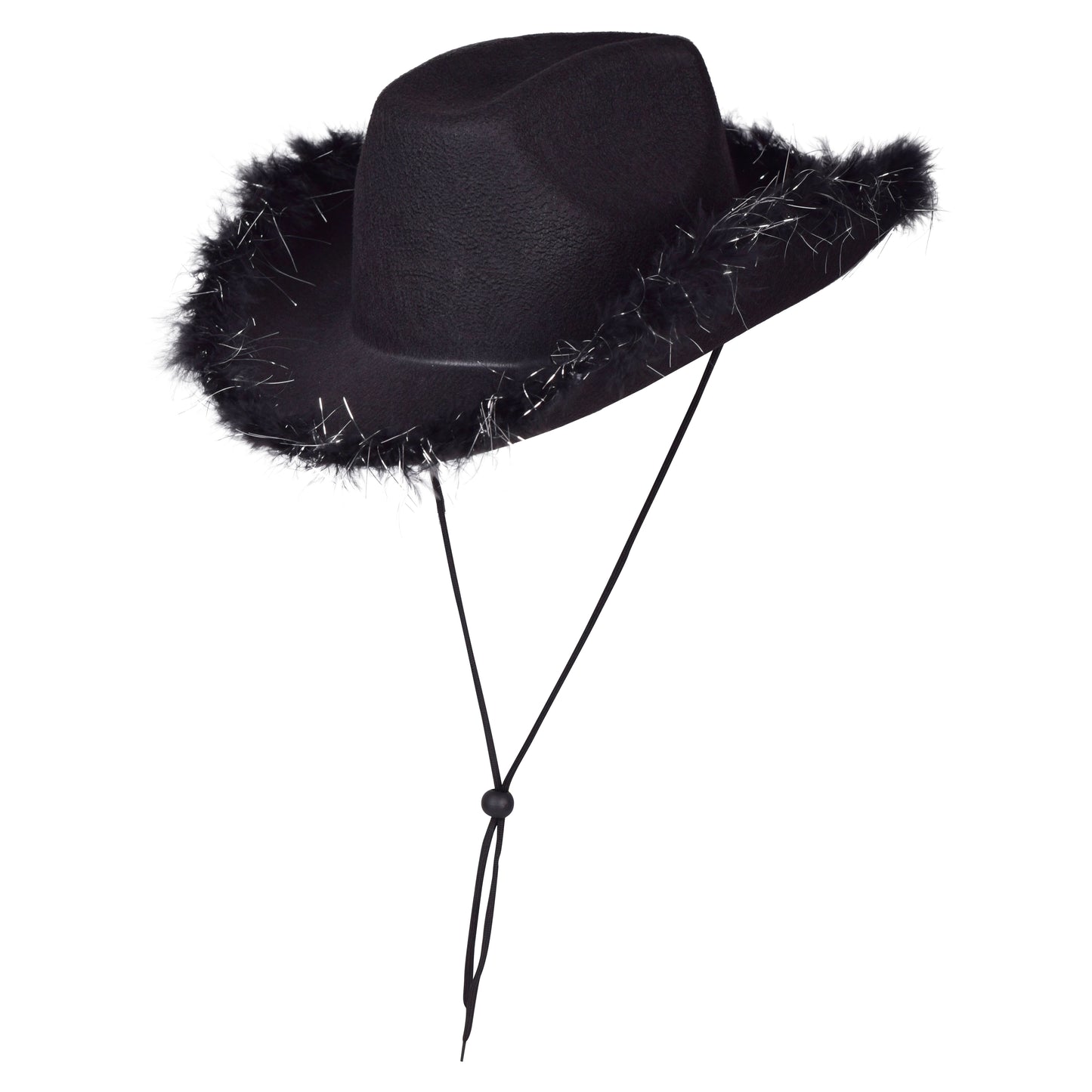 Feather Trimmed Plain Cowboy Hats