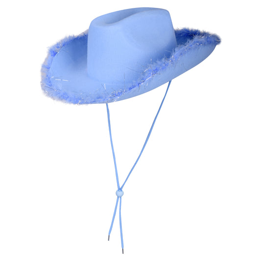 Feather Trimmed Plain Cowboy Hats