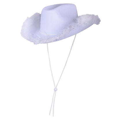 Feather Trimmed Plain Cowboy Hats