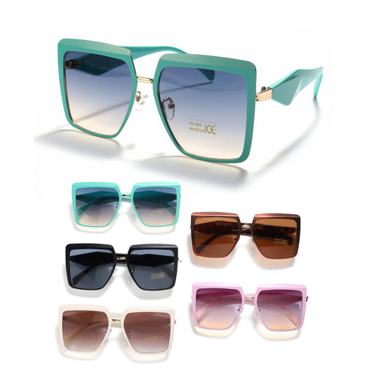 Royal Stallion Oversized Square Sunglasses - LLSG16 (12 Units)