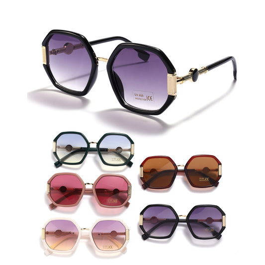 Royal Stallion Modern Octagonal Sunglasses - LLSG17 (12 Units)