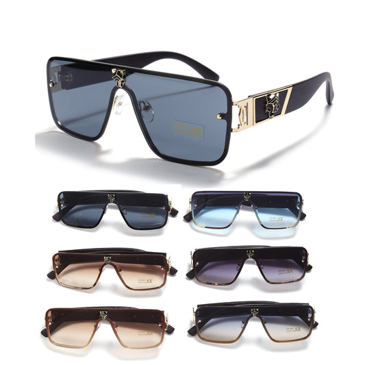 Luxury Royal Stallion Panther Oversized Sunglasses - LLSG2 (12 Units)