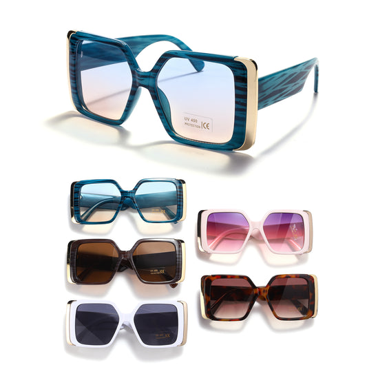 Royal Stallion Fashion Square Statement Sunglasses - LLSG24 (12 Units)