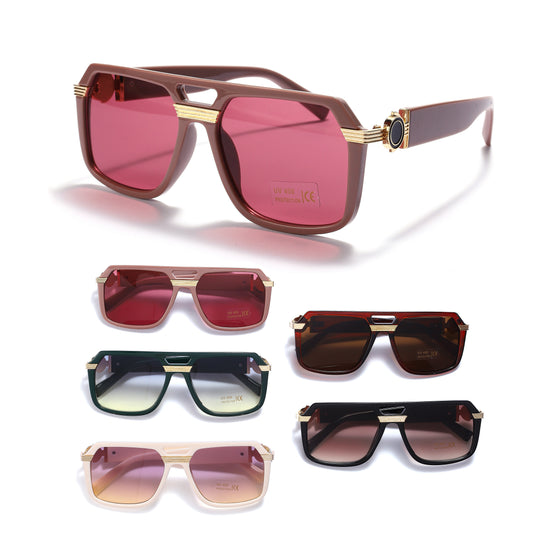 Royal Stallion Bold Flat-Top Fashion Sunglasses - LLSG27 (12 Units)
