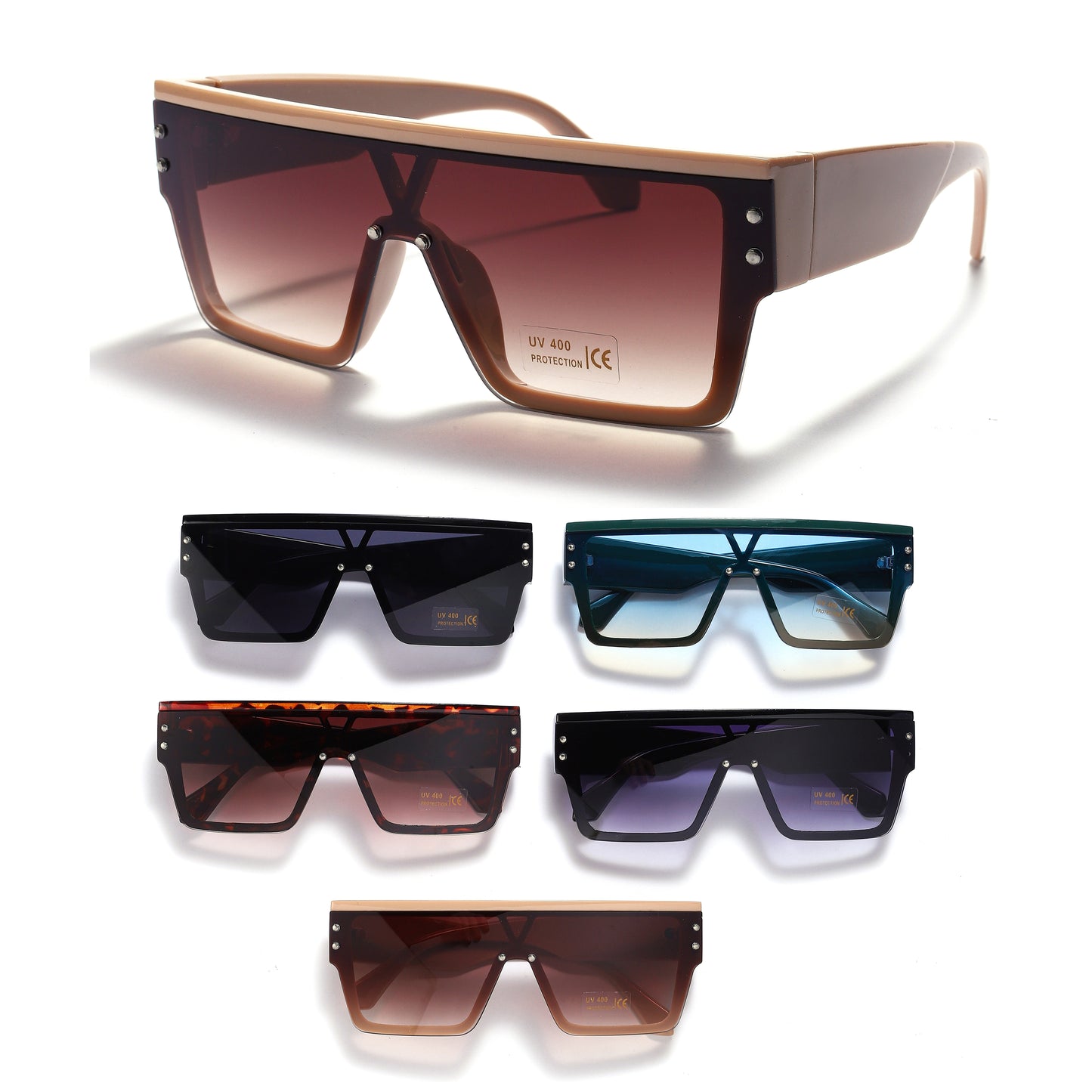 Royal Stallion Flat-Top Shield Sunglasses - LLSG37 (12 Units)